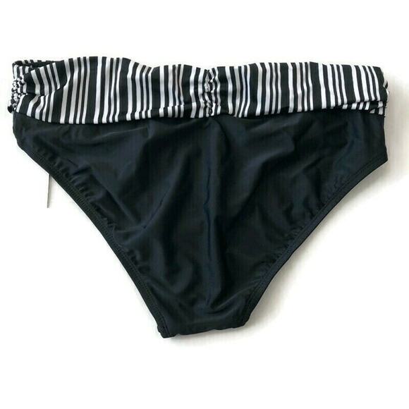 Into the Bleu by Amerex Womens Hipster Bikini Bottom Size 12 Black  Waist - Picture 2 of 4